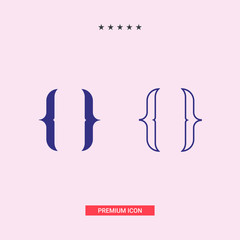 Array icon isolated code on clean background, programming