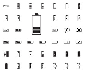 Battery vector illustration icons set.