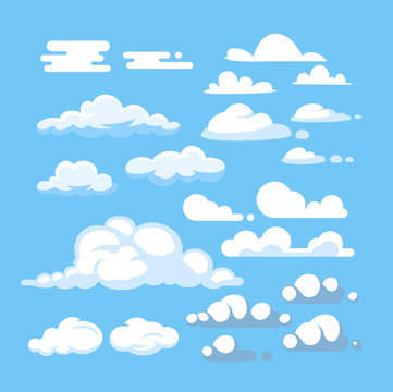 Cartoon cloud vector set