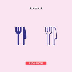 Fork and Knife icon vector, solid illustration, pictogram isolated on gray