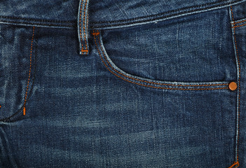 Blue washed jeans denim with pocket