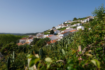 Panoramic view of Aljezur town in Algarve, Portugal.