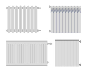 Heating radiator set. Isolated on white background. Vector illustration.