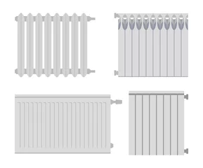 Fotobehang Heating radiator set. Isolated on white background. Vector illustration. © ksenica