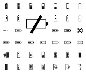 Battery vector illustration icons set.