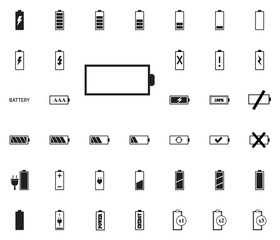 Battery vector illustration icons set.