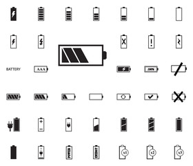 Battery vector illustration icons set.