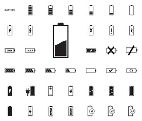 Battery vector illustration icons set.
