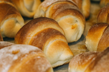 Homemade croissants with sweet filling