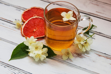 Herbal tea of jasmine flowers is very refreshing and healthy