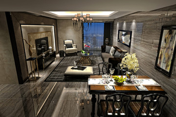 3d render of living room