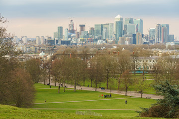 View of Canary Wharf from Greenwich