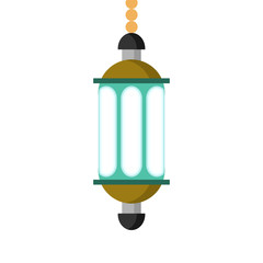 Soft Blue Windows Lantern Illustration Design