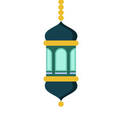 Islamic Style Colored Lantern Illustration Design