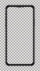 black smartphone vector transparent screen