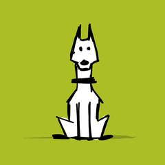 Cute doberman dog, sketch for your design