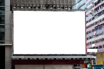 White large billboard for rent on building