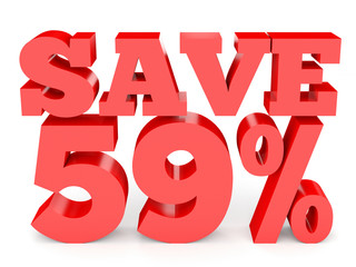 Fifty nine percent off. Discount 59 %.