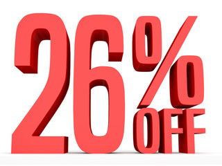 Twenty six percent off. Discount 26 %.