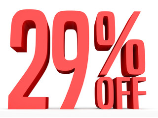 Twenty nine percent off. Discount 29 %.