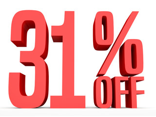 Thirty one percent off. Discount 31 %.