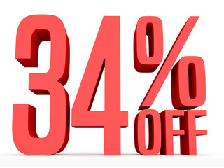 Thirty four percent off. Discount 34 %.
