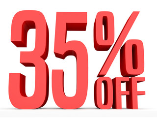Thirty five percent off. Discount 35 %.