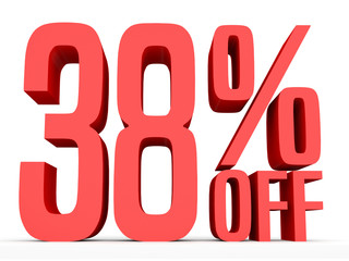 Thirty eight percent off. Discount 38 %.