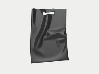 Black Plastic Bag Isolated On White Background, 3d rendering