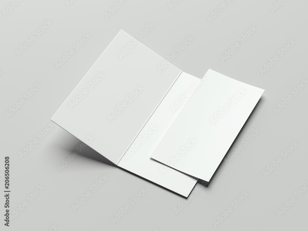 Poster white isolated leaflet and paper sheet, 3d rendering