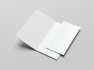 White isolated leaflet and paper sheet, 3d rendering