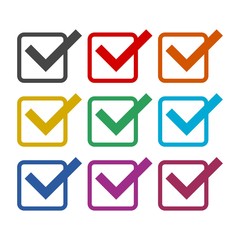 Checklist icon, color icons set