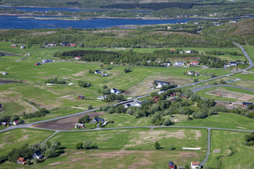 On a trip to the mountain Kauarpallen in great weather Bronnoy county Northern Norway	