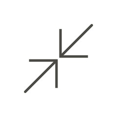 Minimize icon vector. Line resize symbol isolated. Trendy flat outline ui sign design. Thin linear exit full screen graphic pictogram for web site, mobile app. Logo illustration. Eps10