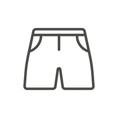 Shorts icon vector. Line summer clothes symbol isolated. Trendy flat outline ui sign design. Thin linear graphic pictogram for web site, mobile app. Logo illustration. Eps10