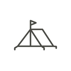 Tent icon vector. Line camping symbol isolated. Trendy flat outline ui sign design. Thin linear travel tent graphic pictogram for web site, mobile app. Logo illustration. Eps10