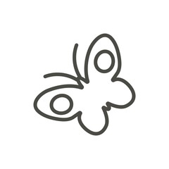 Butterfly icon vector. Line symbol isolated. Trendy flat outline ui sign design. Thin linear butterfly graphic pictogram for web site, mobile app. Logo illustration. Eps10
