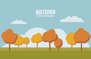 Vector flat autumn landscape.
