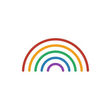 Rainbow color icon vector. Line weather symbol isolated. Trendy flat outline ui sign design. Thin linear graphic pictogram for web site, mobile application. Logo illustration. Eps10