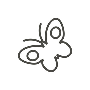 Butterfly icon vector. Line symbol isolated. Trendy flat outline ui sign design. Thin linear butterfly graphic pictogram for web site, mobile app. Logo illustration. Eps10