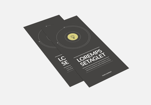 Gray Trifold Brochure Layout With Line Art Icons