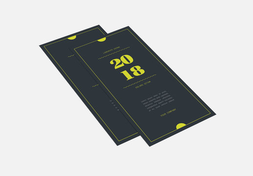 Dark Blue Trifold Brochure Layout with Yellow Accents