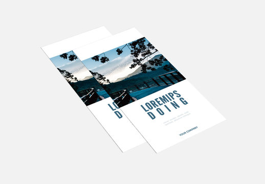 Trifold Brochure Layout with Blue Accents and Mountain Images