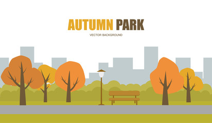 Vector background. Autumn park.