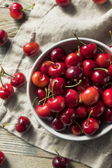 Fototapeta na wymiar Raw Red Organic Cherries