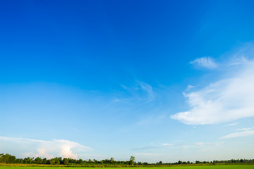 Obraz premium blue sky background texture with white clouds.
