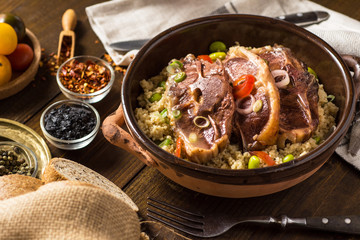 Roasted Lamb Loin Chops with Couscous and Soybean