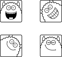 Happy Cartoon Monster Icons