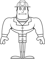 Cartoon Bored Firefighter