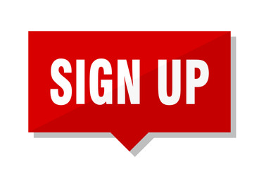 sign up red tag